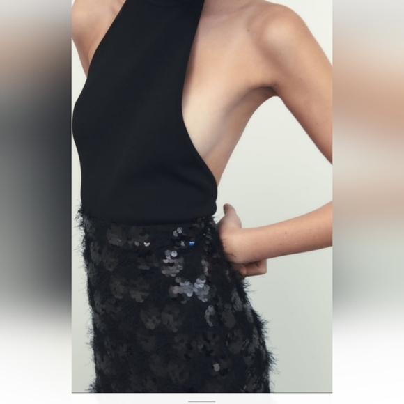 Zara Limited Edition Sequin knit halter dress - Picture 2 of 12